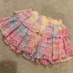 LoveshackFancy SOLD OUT Ruffle Mini, Tie Dye Xs